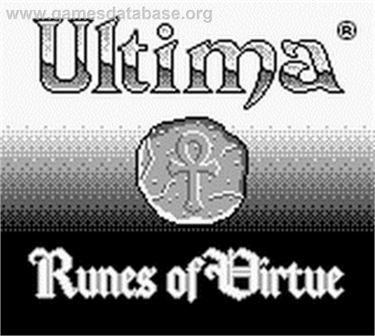Ultima: Runes of Virtue - Nintendo Game Boy - Artwork - Title Screen