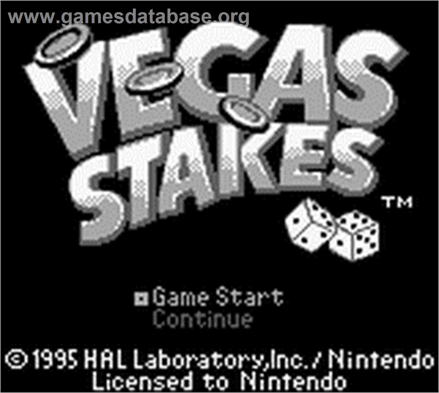 Vegas Stakes - Nintendo Game Boy - Artwork - Title Screen