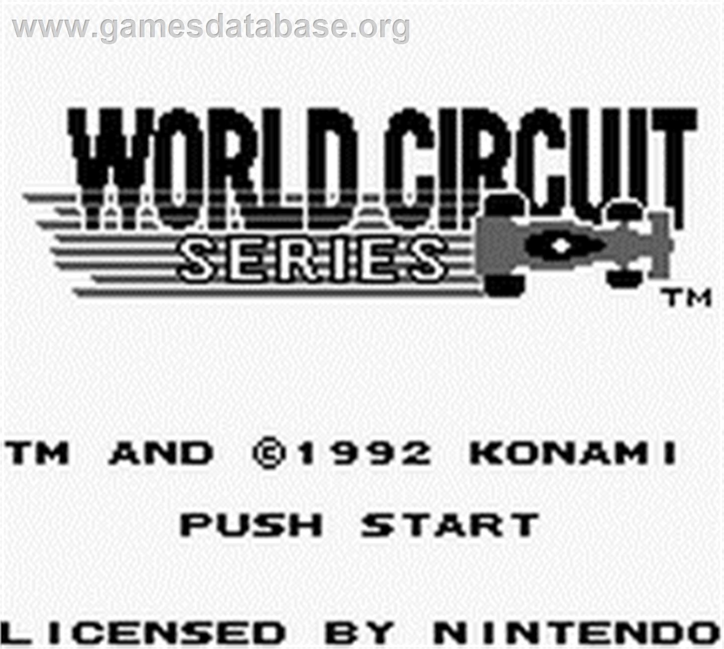 World Circuit Series - Nintendo Game Boy - Artwork - Title Screen