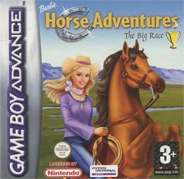 Box cover for Barbie Horse Adventures: Blue Ribbon Race on the Nintendo Game Boy Advance.