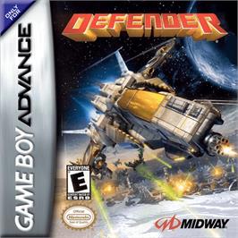 Box cover for Defender on the Nintendo Game Boy Advance.