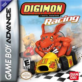 Box cover for Digimon Racing on the Nintendo Game Boy Advance.