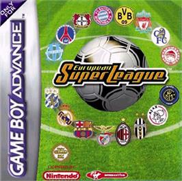 Box cover for European Super League on the Nintendo Game Boy Advance.
