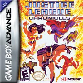 Box cover for Justice League: Chronicles on the Nintendo Game Boy Advance.