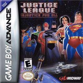 Box cover for Justice League: Injustice for All on the Nintendo Game Boy Advance.