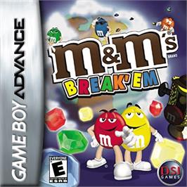 Box cover for M&M's Break' Em on the Nintendo Game Boy Advance.