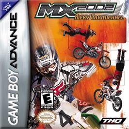 Box cover for MX 2002 featuring Ricky Carmichael on the Nintendo Game Boy Advance.