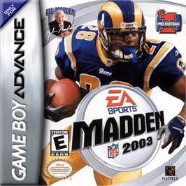Box cover for Madden NFL 2003 on the Nintendo Game Boy Advance.
