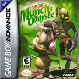 Box cover for Oddworld: Munch's Oddysee on the Nintendo Game Boy Advance.