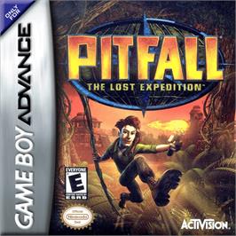 Box cover for Pitfall: The Lost Expedition on the Nintendo Game Boy Advance.