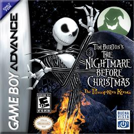 Box cover for Tim Burton's The Nightmare Before Christmas: The Pumpkin King on the Nintendo Game Boy Advance.