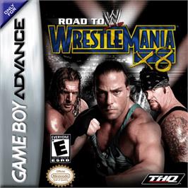 Box cover for WWE Road to Wrestlemania X8 on the Nintendo Game Boy Advance.