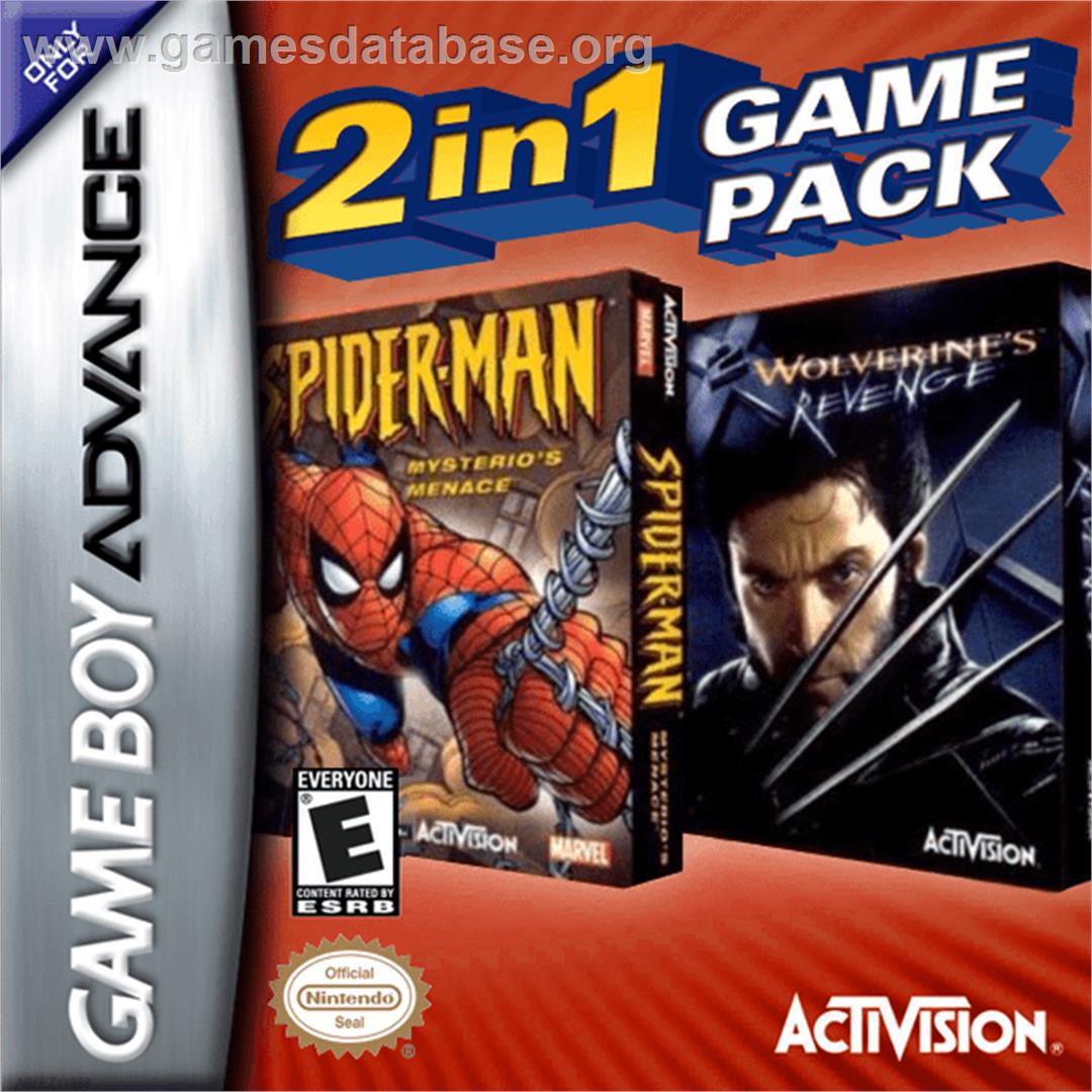 2 in 1: Spider-Man: Mysterio's Menace & X2: Wolverine's Revenge - Nintendo Game Boy Advance - Artwork - Box