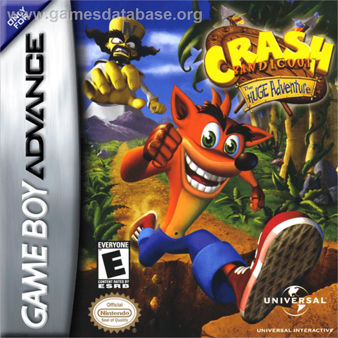 Crash Bandicoot: The Huge Adventure - Nintendo Game Boy Advance - Artwork - Box