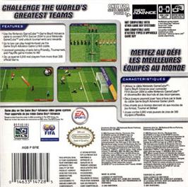 Box back cover for FIFA 2004 on the Nintendo Game Boy Advance.