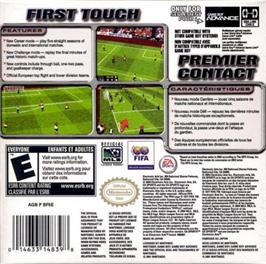 Box back cover for FIFA 2005 on the Nintendo Game Boy Advance.