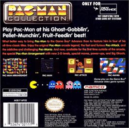 Box back cover for Pac-Man Collection on the Nintendo Game Boy Advance.