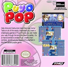 Box back cover for Pika Pop on the Nintendo Game Boy Advance.