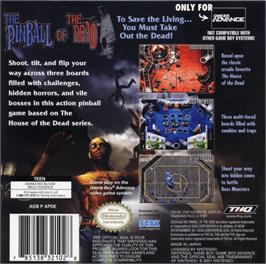 Box back cover for Pinball of the Dead on the Nintendo Game Boy Advance.
