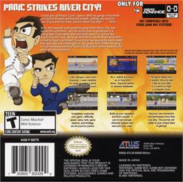 Box back cover for River City Ransom on the Nintendo Game Boy Advance.