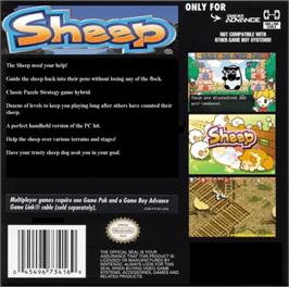 Box back cover for Sheep on the Nintendo Game Boy Advance.