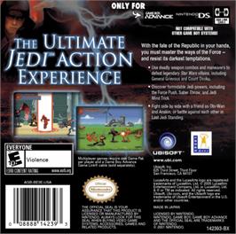 Box back cover for Star Wars: Episode III - Revenge of the Sith on the Nintendo Game Boy Advance.