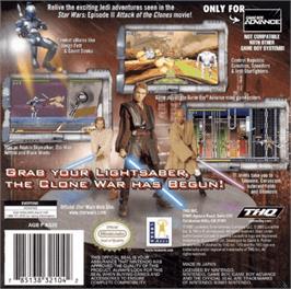 Box back cover for Star Wars: Episode II - Attack of the Clones on the Nintendo Game Boy Advance.