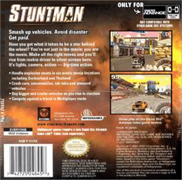 Box back cover for Stuntman on the Nintendo Game Boy Advance.