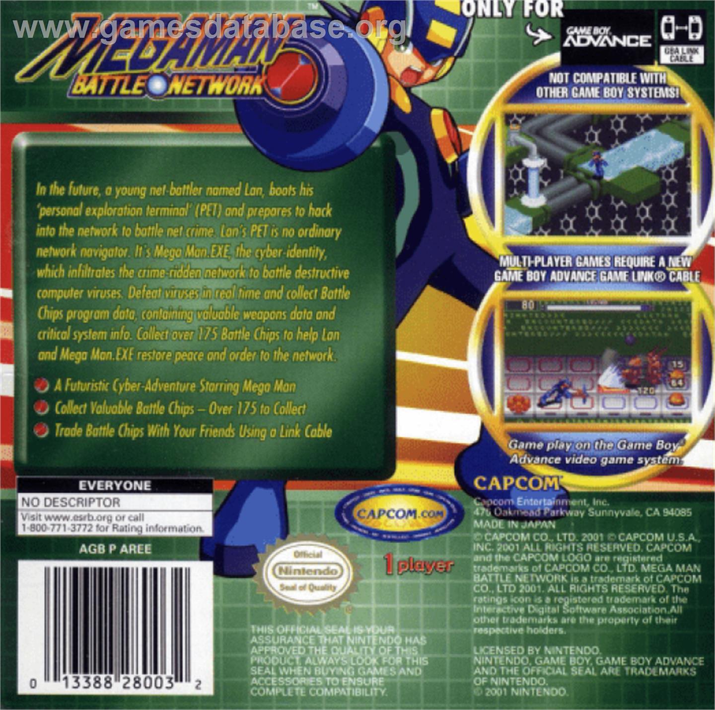 Mega Man Battle Network - Nintendo Game Boy Advance - Artwork - Box Back