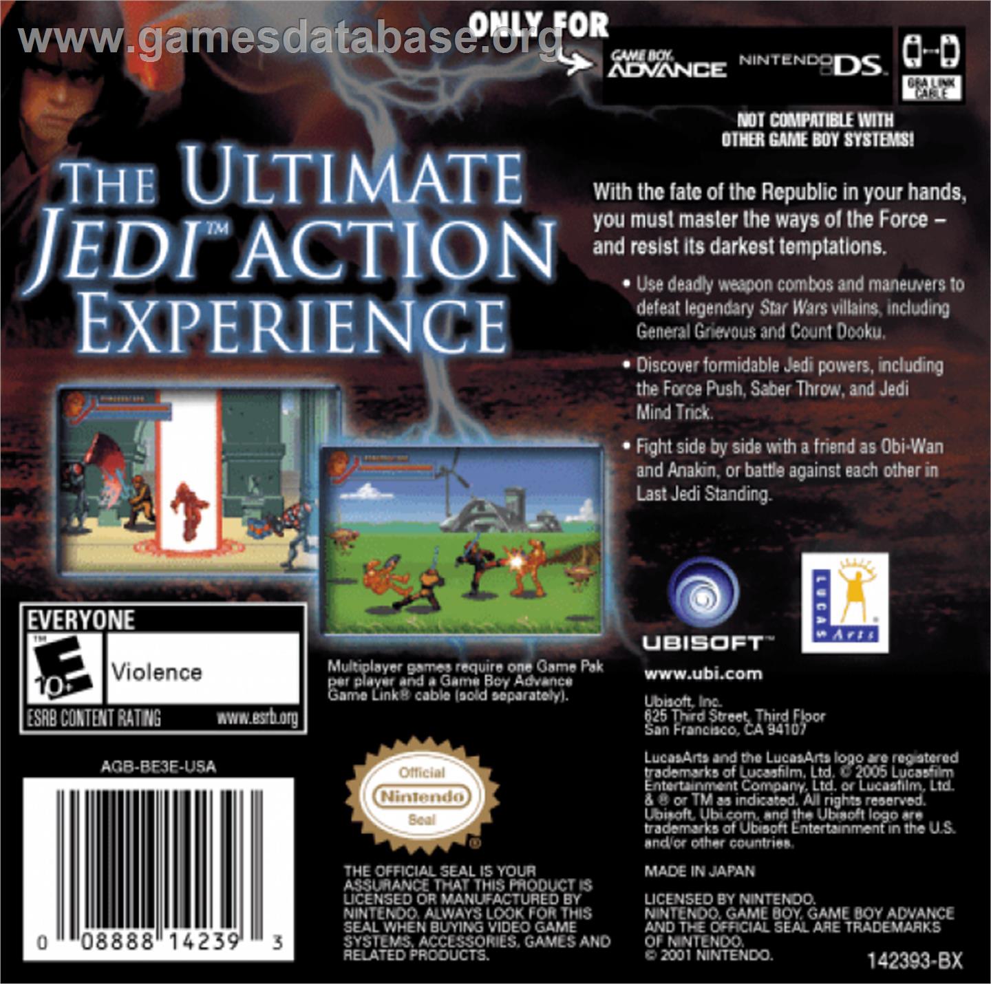 Star Wars: Episode III - Revenge of the Sith - Nintendo Game Boy Advance - Artwork - Box Back