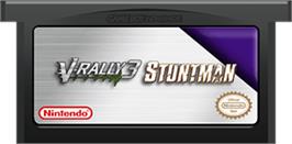 Cartridge artwork for 2 in 1: V-Rally 3 & Stuntman on the Nintendo Game Boy Advance.