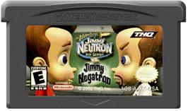 Cartridge artwork for Adventures of Jimmy Neutron: Boy Genius - Jimmy Neutron Vs. Jimmy Negatron on the Nintendo Game Boy Advance.