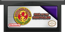 Cartridge artwork for American Dragon: Jake Long - Rise of the Huntsclan on the Nintendo Game Boy Advance.