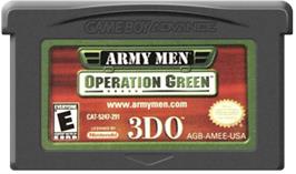 Cartridge artwork for Army Men: Operation Green on the Nintendo Game Boy Advance.