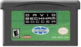 Cartridge artwork for David Beckham Soccer on the Nintendo Game Boy Advance.