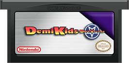 Cartridge artwork for DemiKids: Dark Version on the Nintendo Game Boy Advance.
