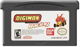 Cartridge artwork for Digimon Racing on the Nintendo Game Boy Advance.