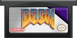 Cartridge artwork for Doom on the Nintendo Game Boy Advance.