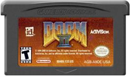 Cartridge artwork for Doom 2 on the Nintendo Game Boy Advance.