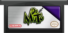 Cartridge artwork for Dr. Muto on the Nintendo Game Boy Advance.