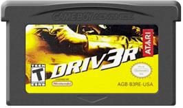 Cartridge artwork for Driv3r 2 on the Nintendo Game Boy Advance.