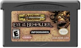 Cartridge artwork for Dungeons & Dragons: Eye of the Beholder on the Nintendo Game Boy Advance.