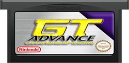 Cartridge artwork for GT Advance Championship Racing on the Nintendo Game Boy Advance.