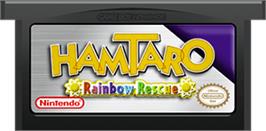 Cartridge artwork for Hamtaro Rainbow Rescue on the Nintendo Game Boy Advance.