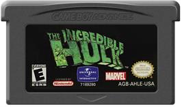 Cartridge artwork for Incredible Hulk on the Nintendo Game Boy Advance.