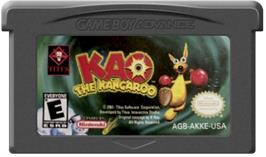 Cartridge artwork for Kao the Kangaroo on the Nintendo Game Boy Advance.