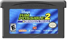Cartridge artwork for Kim Possible 2: Drakken's Demise on the Nintendo Game Boy Advance.