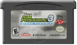 Cartridge artwork for Kim Possible 3: Team Possible on the Nintendo Game Boy Advance.