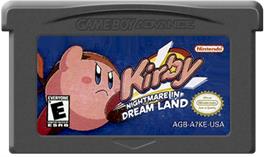 Cartridge artwork for Kirby: Nightmare in Dreamland on the Nintendo Game Boy Advance.