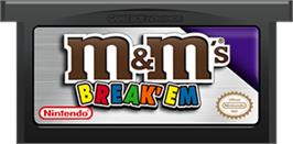 Cartridge artwork for M&M's Break' Em on the Nintendo Game Boy Advance.